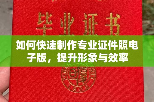 富里如何快速制作专业证件照电子版，提升形象与效率